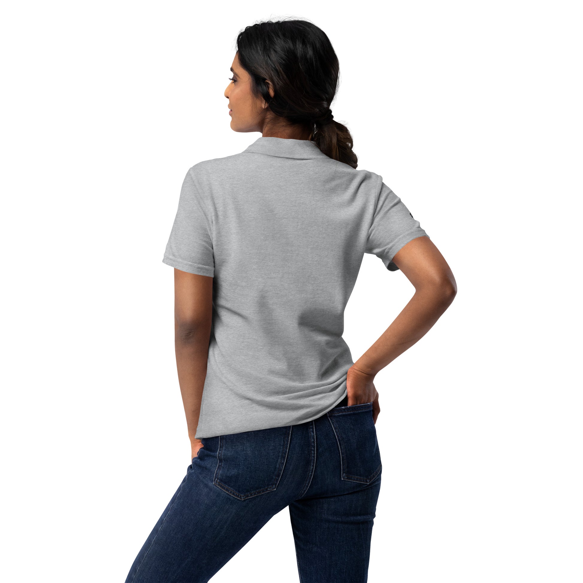 Women's pique polo shirt in grey – premium streetwear polo | Rude Attire